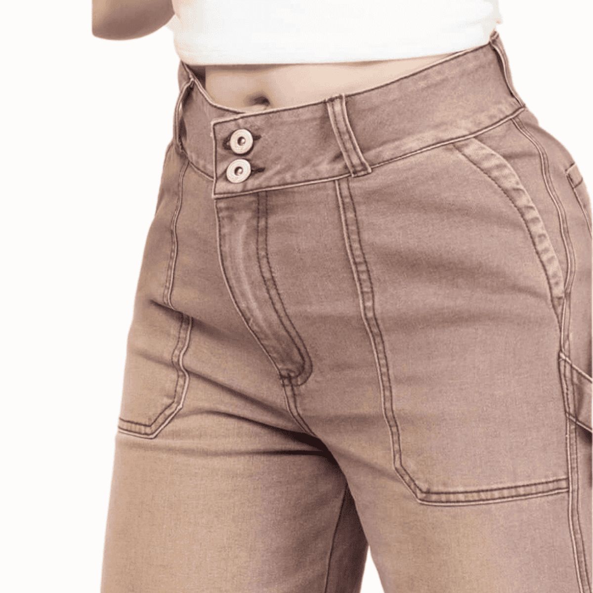TRUCCOS JEANS - Jeans Wide Leg Mujer Café Mocca Tiro Alto  T22107808