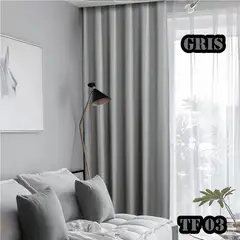 GENERICO - Cortinas gruesa engomada 100% blackout, 2 lienzo GRIS 140x230