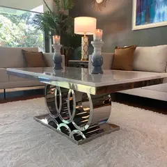 GENERICO - Mesa de Centro Cronos Plata Blanco Estambul Design