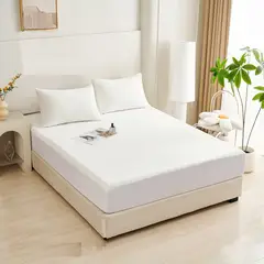 GENERICO - TOPPER O CUBRE COLCHON PLUSH IMPERMEABLE SUPER KING BLANCO TF