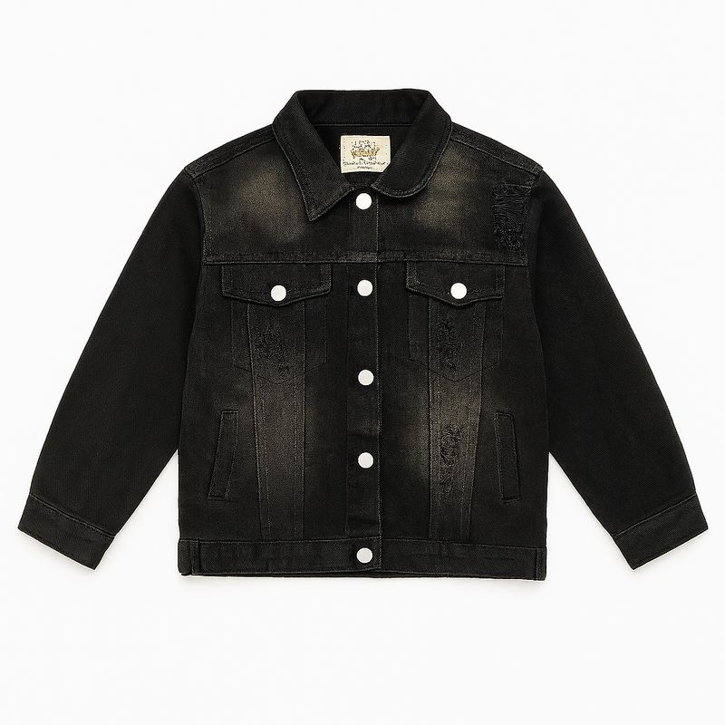 KIBOU - Chaqueta Mezclilla Niños Denim Clásica con Bolsillos