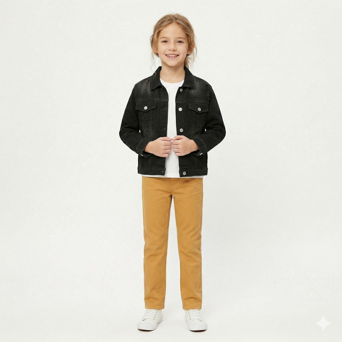 KIBOU - Chaqueta Mezclilla Niños Denim Clásica con Bolsillos