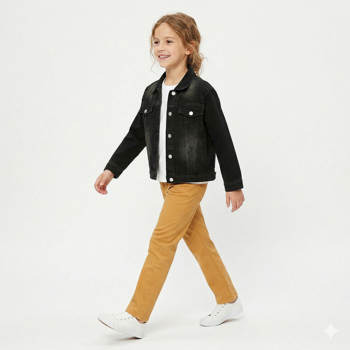 KIBOU - Chaqueta Mezclilla Niños Denim Clásica con Bolsillos