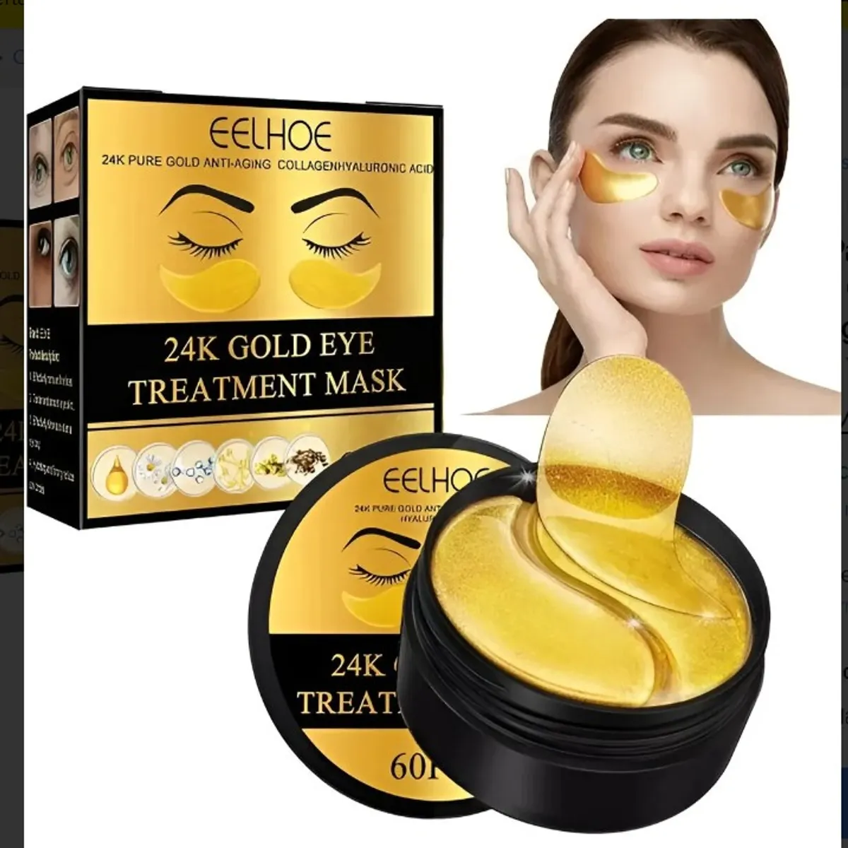 GENERICO - Parches Ácido Hialurónico Colágeno Oro Anti Ojera Arrugas