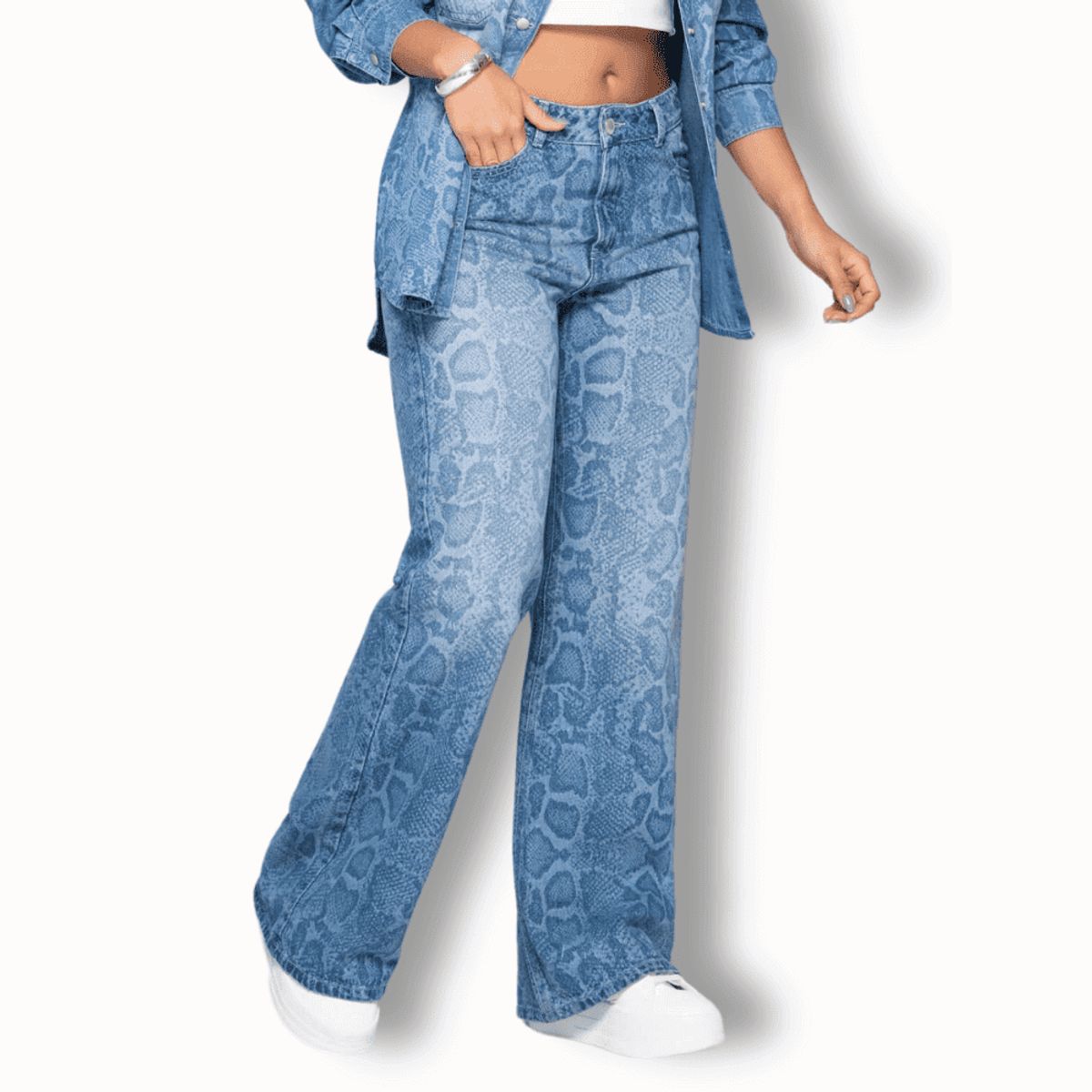 TRUCCOS JEANS - Jeans Wide Leg Mujer Animal Print Pitón  T22107724