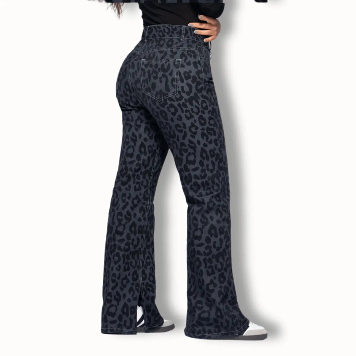 TRUCCOS JEANS - Jeans Wide Leg Mujer Animal Print Gris - T22107750