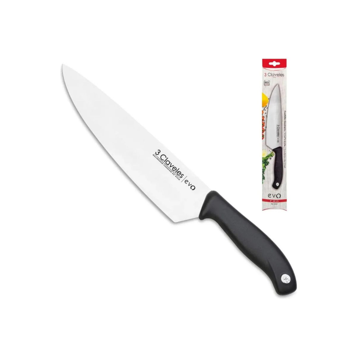 3 CLAVELES - Cuchillo Cocinero 20 CMS