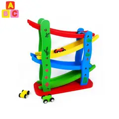 ABC - Pista de Carreras de Madera Juguete Educativo Montessori