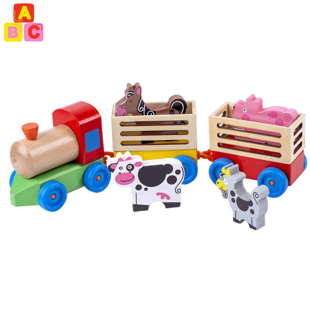 ABC - Tren de Madera para Niños Juguete Educativo Desmontables