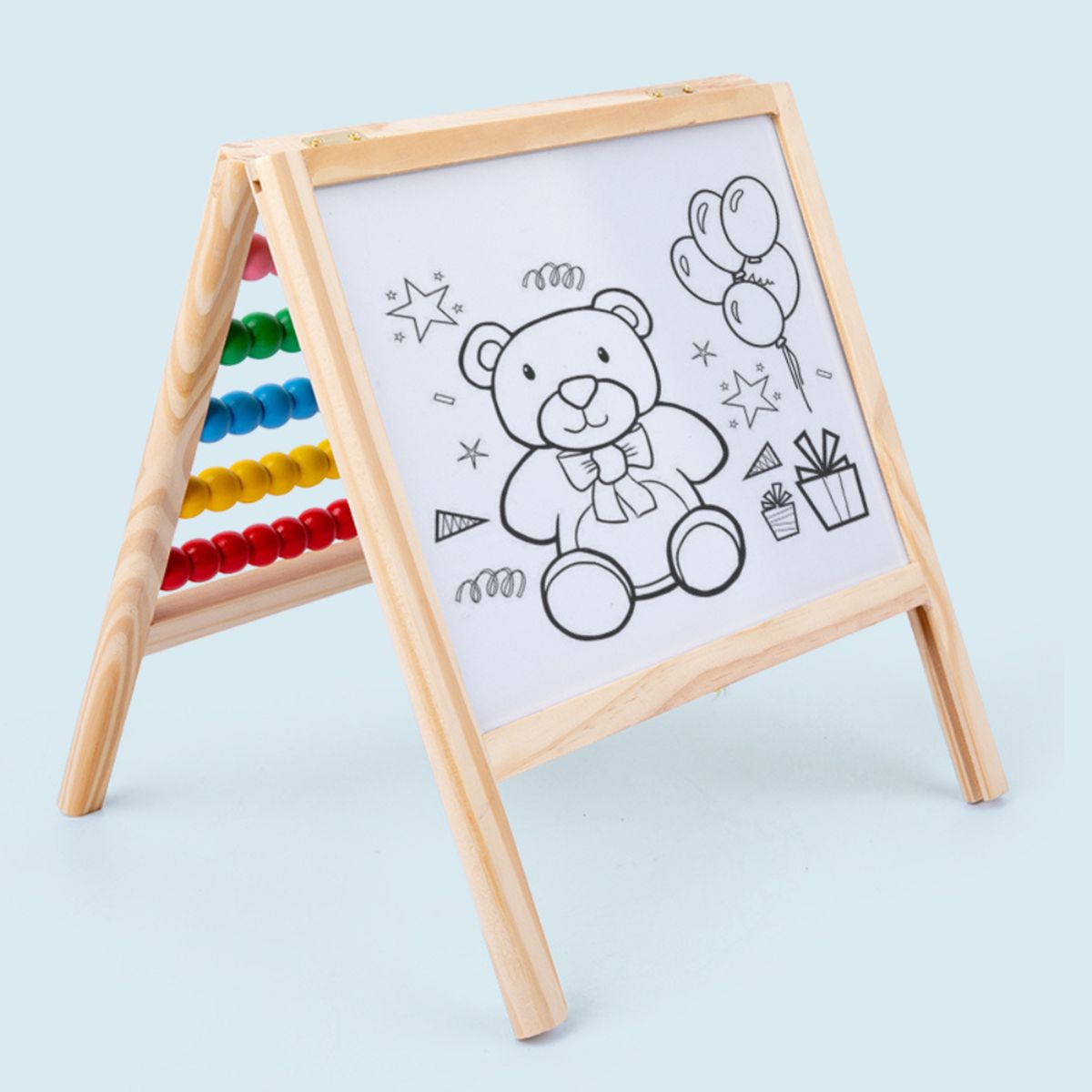 ABC - Pizarra de Dibujo Infantil con Ábaco de Colores de Madera