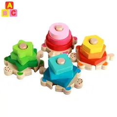 ABC - Set de Apiladores de Madera con Formas y Colores Montessori