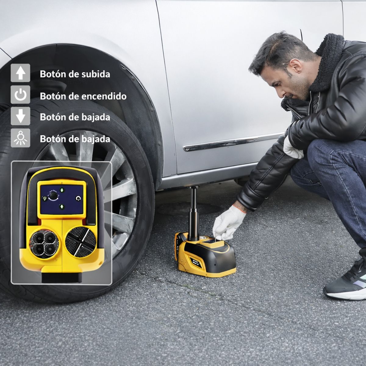 MOVI - Gata Hidráulica 5 Toneladas + Llave con Control Remoto