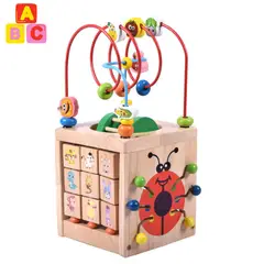 ABC - Cubo Didáctico de Madera 5 en 1 de Actividades Montessori