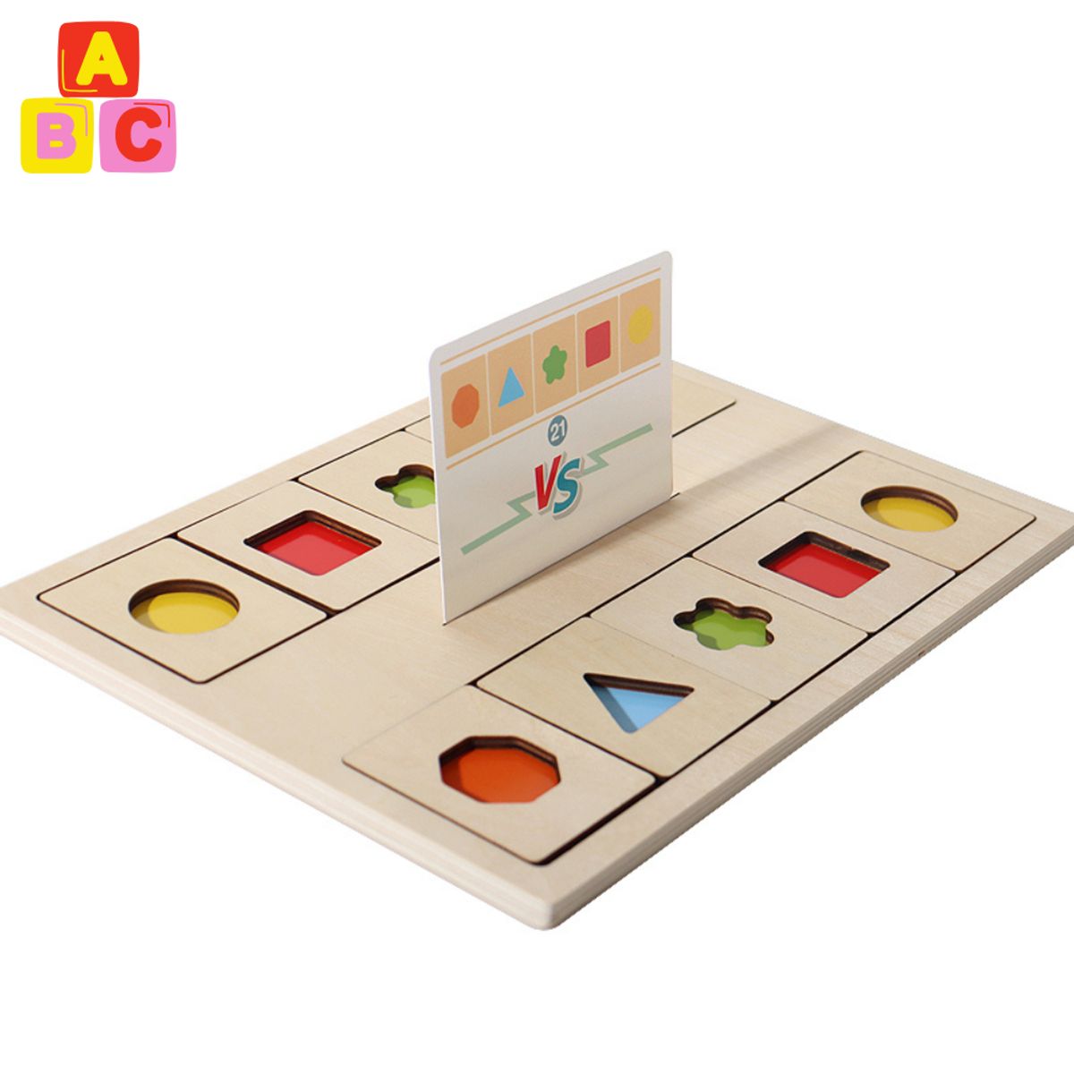 ABC - Juego de Clasificación de Formas 1 VS 1 Tablero de Madera