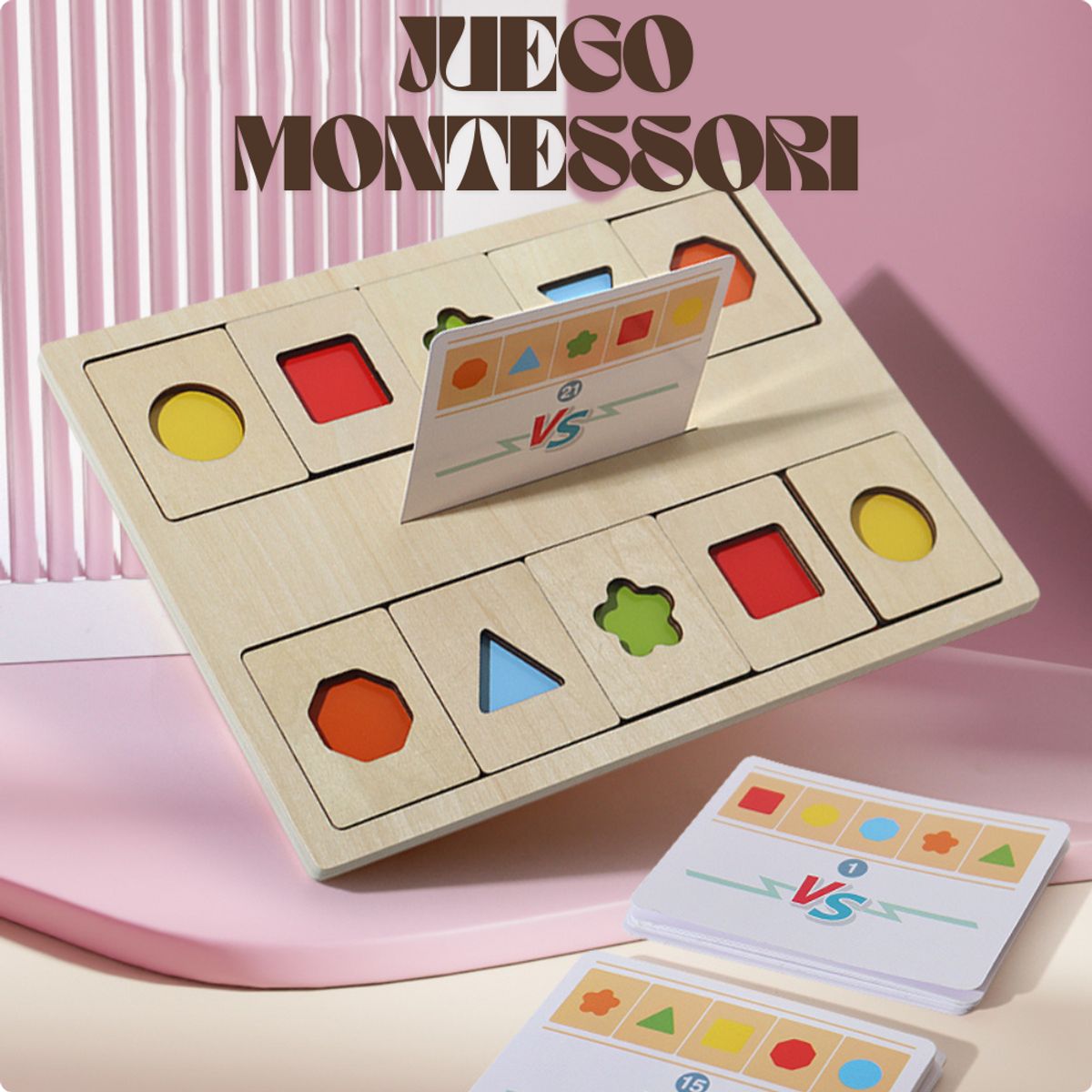 ABC - Juego de Clasificación de Formas 1 VS 1 Tablero de Madera