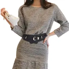 DANZAMANIA - Cinturon Estilo Coreano Ancho Mujer con Hebilla Corsé Estiliza Cintura