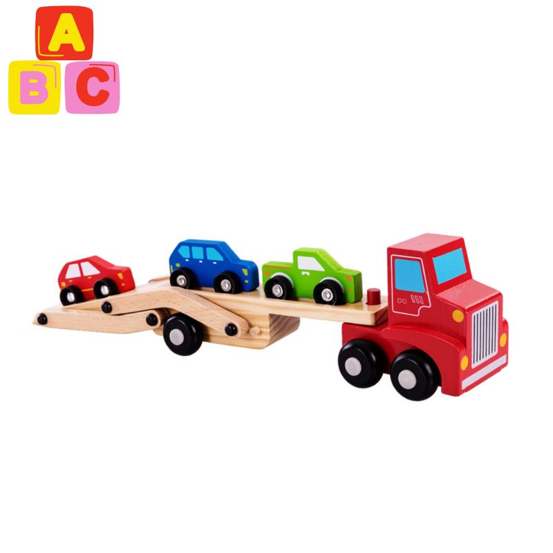 ABC - Camión Transportador de Autos de Madera Educativo