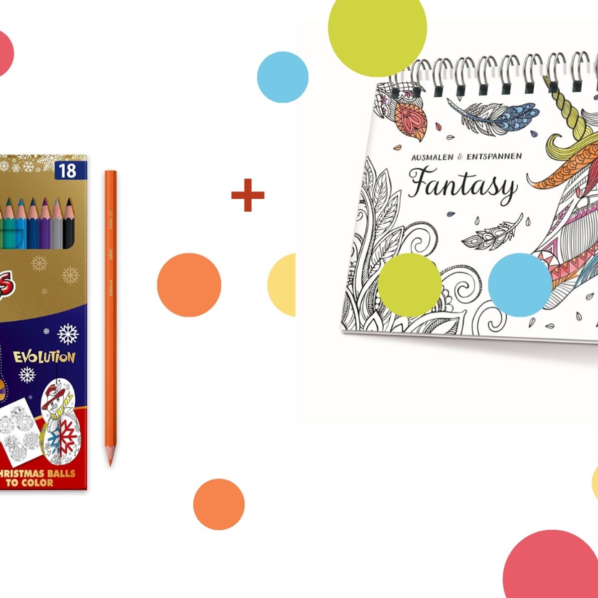 NGV - SET Libro colorear anti estrés Fantasy y lápices de color