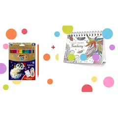 NGV - SET Libro colorear anti estrés Fantasy y lápices de color