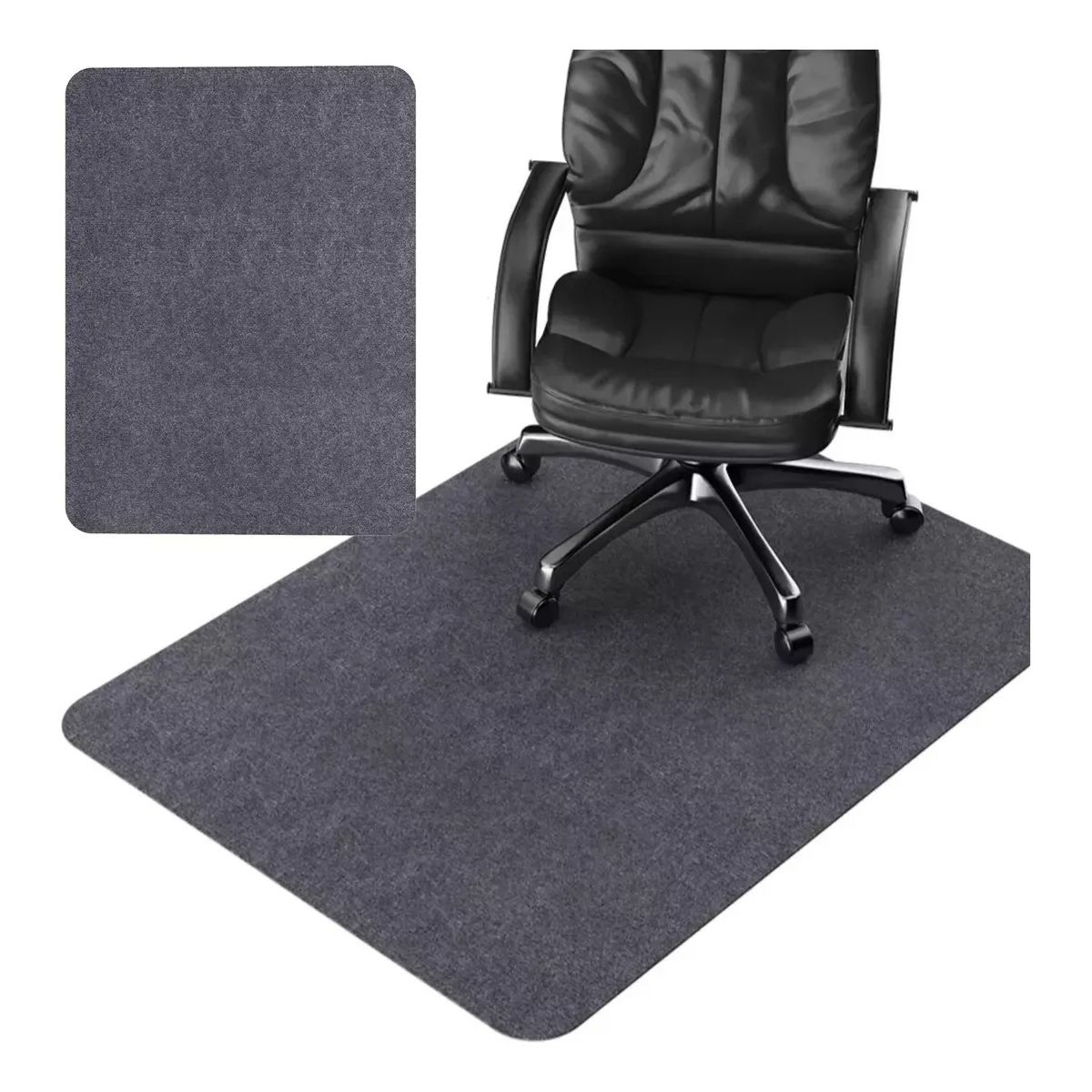 EVERSO - Alfombrilla Antideslizante Para Silla De Oficina  Gris Oscuro
