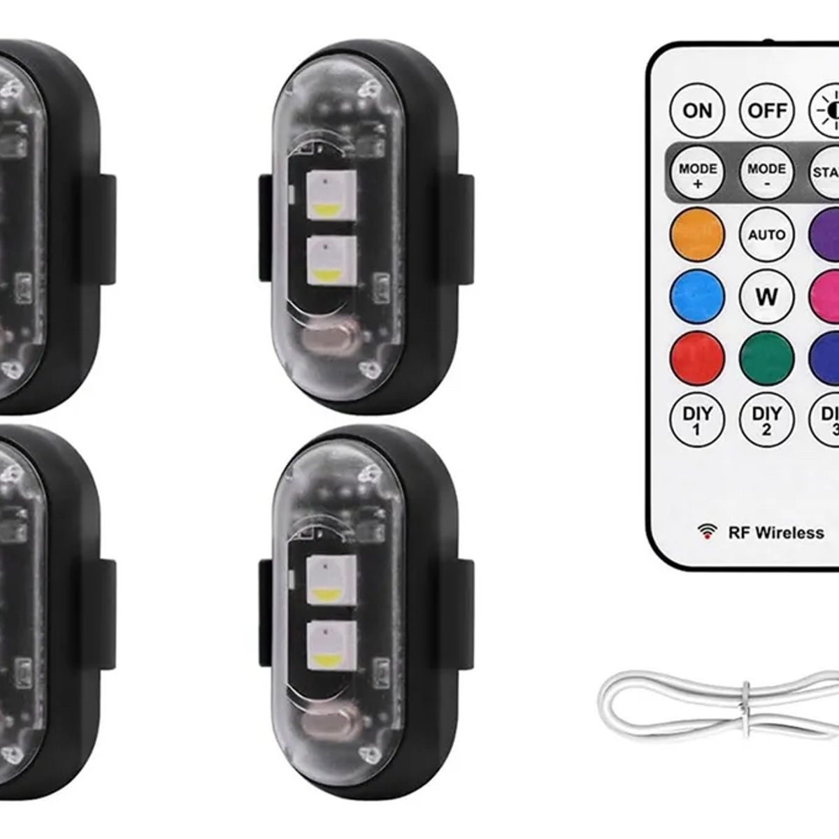 PUREPOWER - Luces Estroboscópicas Led Inalámbricas De 4 Piezas Con Contr