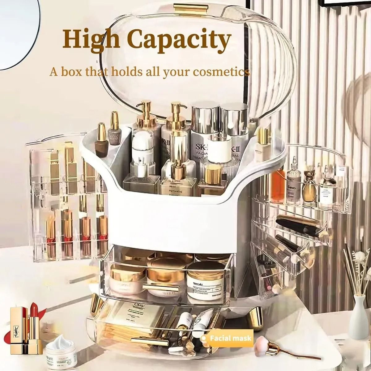 EVERSO - Organizador De Cosmeticos Portátil Multiuso Blanco