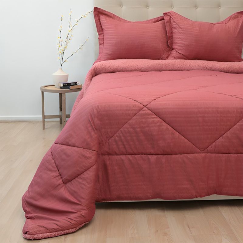 DORAL - Plumón Outboss Deluxe 2 Plazas  Sherpa Cereza  Doral 220 x 240 cm