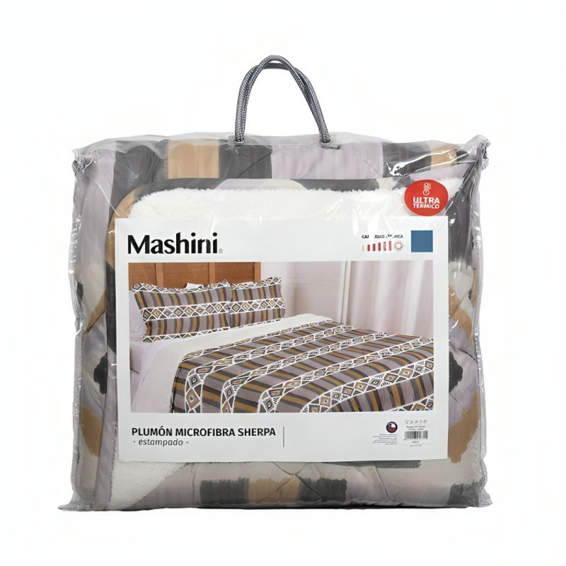 MASHINI - Plumón MF Sherpa Estampado 2 Plazas / Étnico – Mashini 220x240cm.