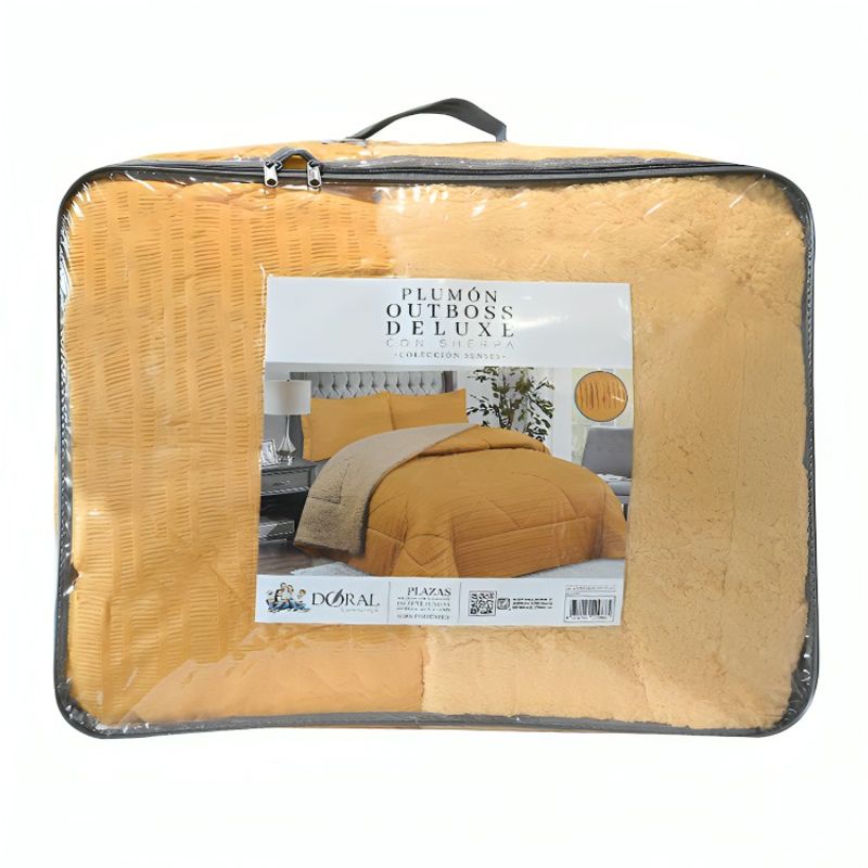 DORAL - Plumón Outboss Deluxe 2,5 Plazas / Sherpa Mostaza – Doral 250×240 cm.