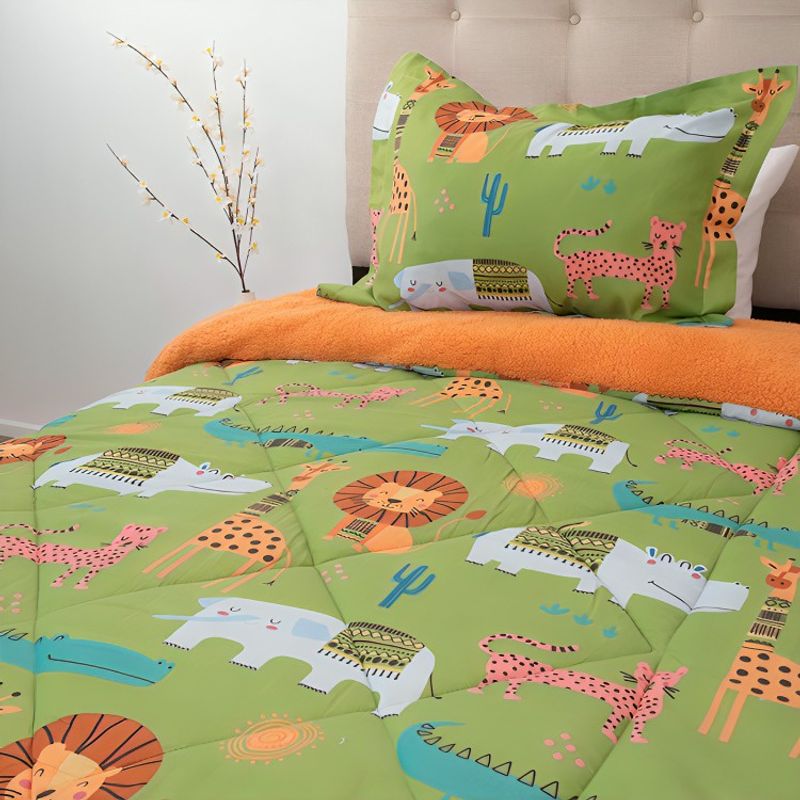 DORAL - Plumón Estampado Deluxe Sherpa Kids 15 Plazas  Animales  Doral  1