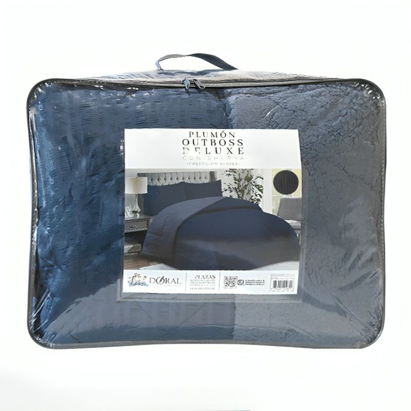 DORAL - Plumón Outboss Deluxe 3 Plazas  Sherpa Azul  Doral 270×240 cm-DORAL