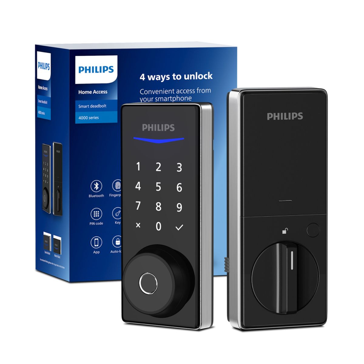 PHILIPS - Cerradura Cerrojo Digital Philips Ddl240x-1hb App Huella