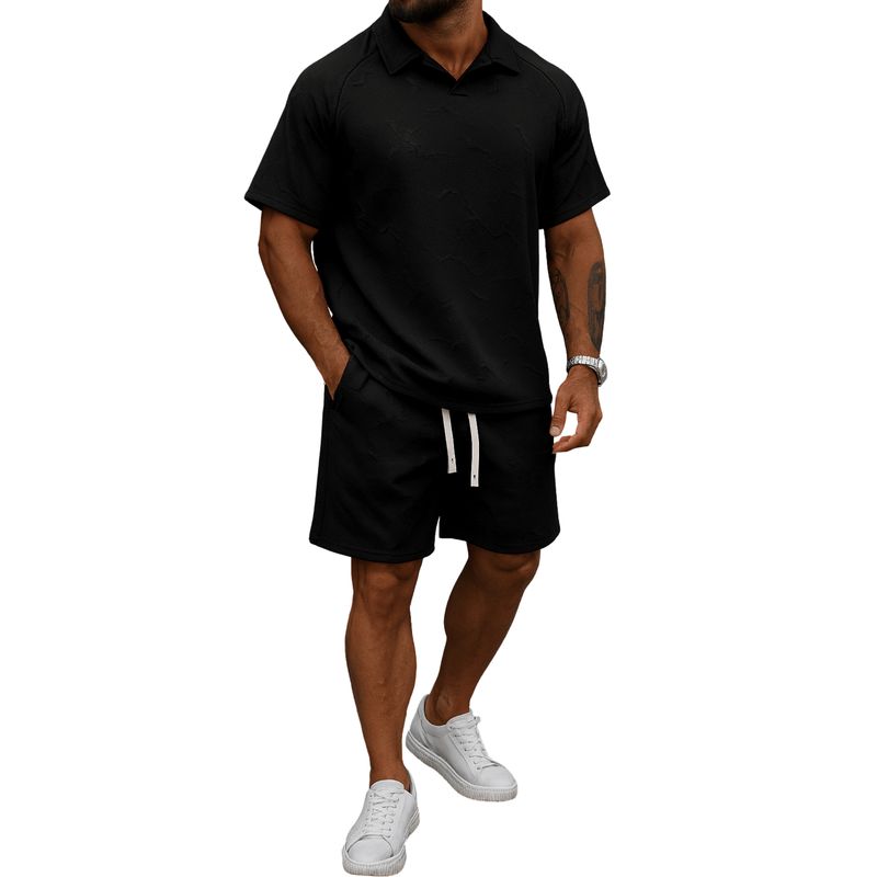 D'JOE - Conjunto Polo Y Short Hombre Estilo Urbano Verano Mónaco