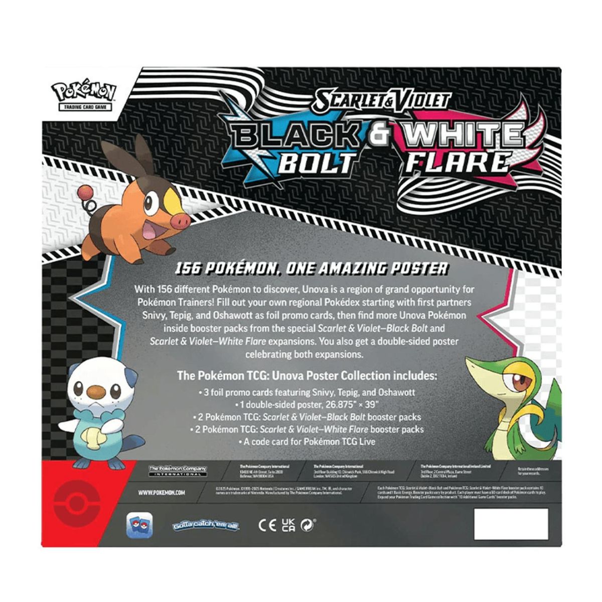 POKEMON - BLACK BOLT Y WHITE FLARE - UNOVA POSTER COLLECTION ESPANOL