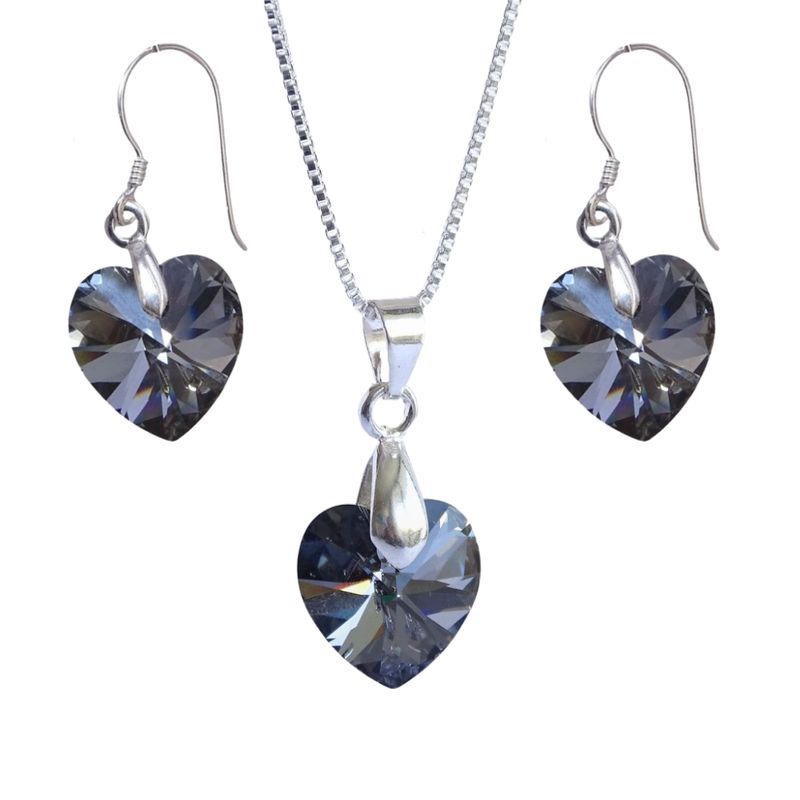 MABELITA - Conjunto Cadena Aros Plata 925 y Cristales Swarovski