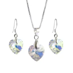 MABELITA - Conjunto Cadena Aros Plata 925 y Cristales Swarovski