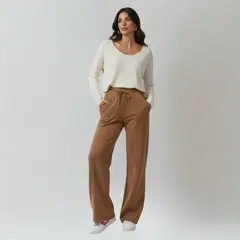 DESIGNERS - Pantalon Buzo Jogger Mujer Algodon Con Forro Polar Recto