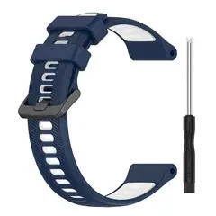 GENERICO - Correa Silicona Para Garmin Forerunner 970 / 955 / 965 - Azul Blanco