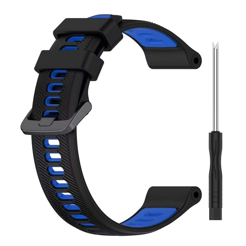 GENERICO - Correa Silicona Para Garmin Forerunner 970 / 955 / 965 - Negro Azul