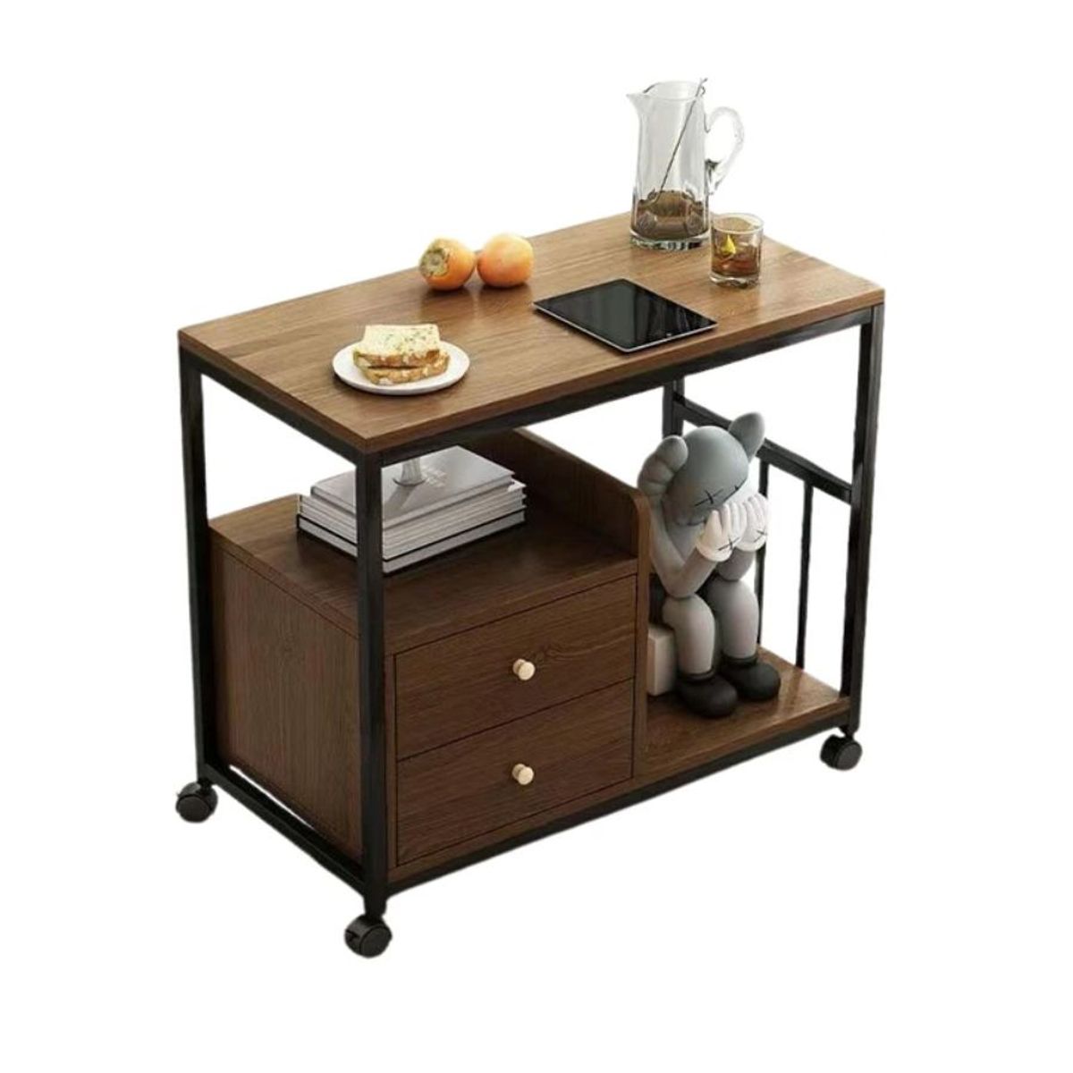 GENERICO - Mesa Auxiliar Con Cajones Mueble Multiuso Estación De Café