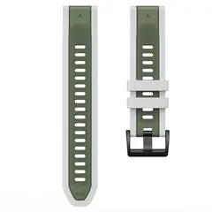 GENERICO - Correa Silicona Para Garmin Fénix 6 / 7 / 8 47mm - Verde Oliva Gris