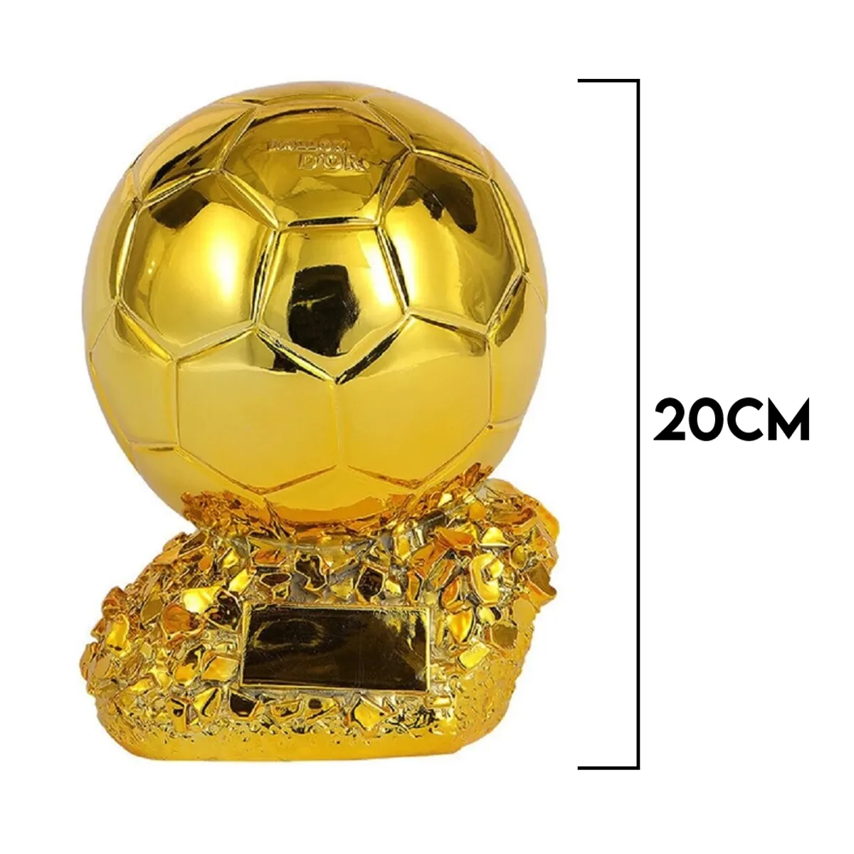 ESPACIO SEOUL - Réplica de Balón de Oro 20 cms Adorno Fútbol Resina Regalo Hombre