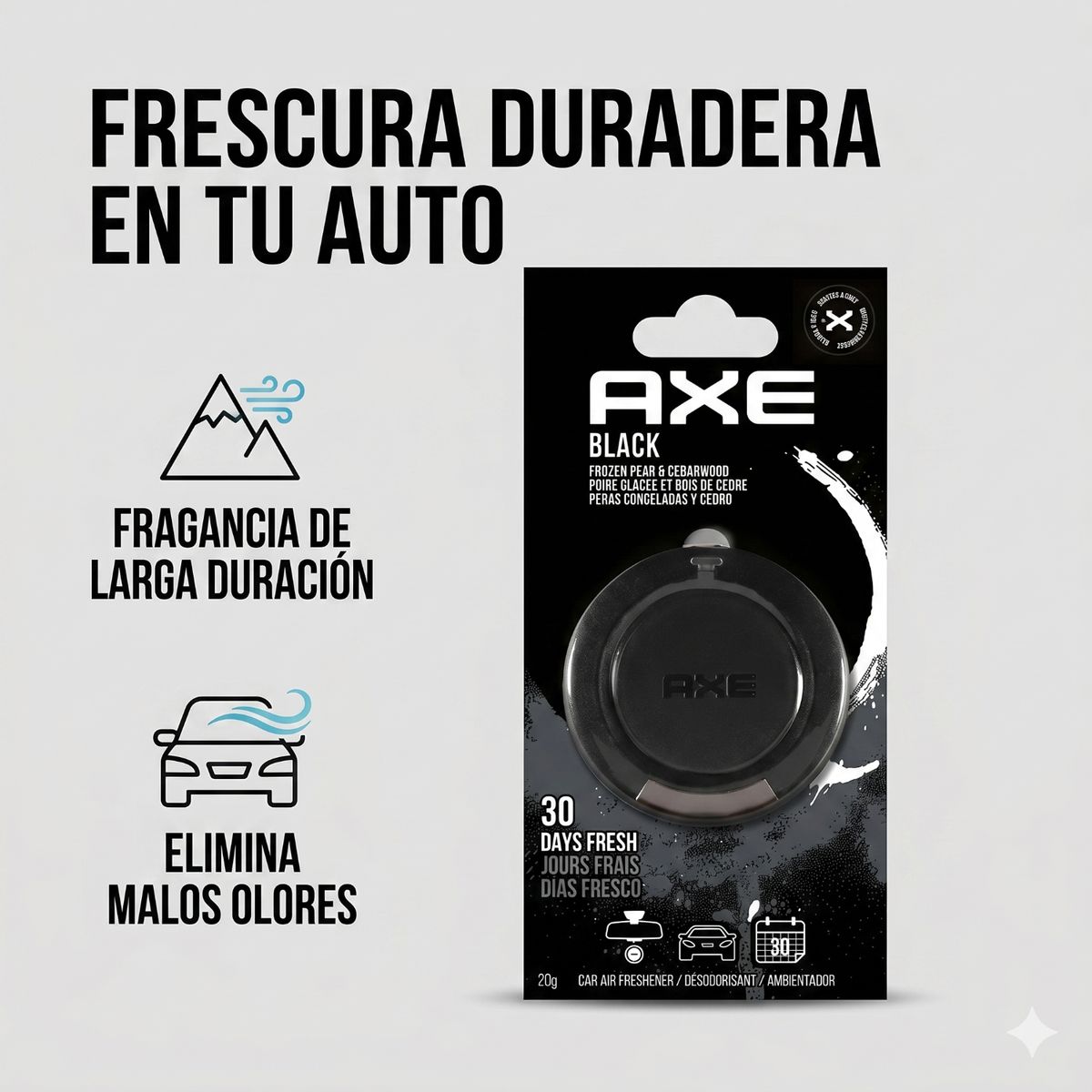 AXE - Aromatizante Para Autos Axe colgante Black 19gr