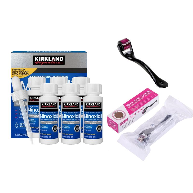 KIRKLAND - MINOXIDIL KIRKLAND TRATAMIENTO PARA  6 MESES MAS DERMAROLLER