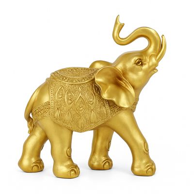 Imagen 2 del producto Escultura Decorativa Elefante Dorado