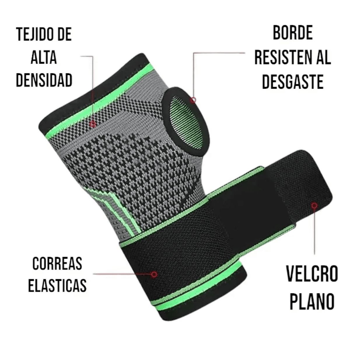 GENERICO - Venda Muñequera Elastica Ortopedica Compresión Muñeca Mano
