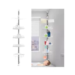 GENERICO - ORGANIZADOR ESQUINERO DUCHA MULTIUSO 4 PISOS REPISAS AJUSTABLE