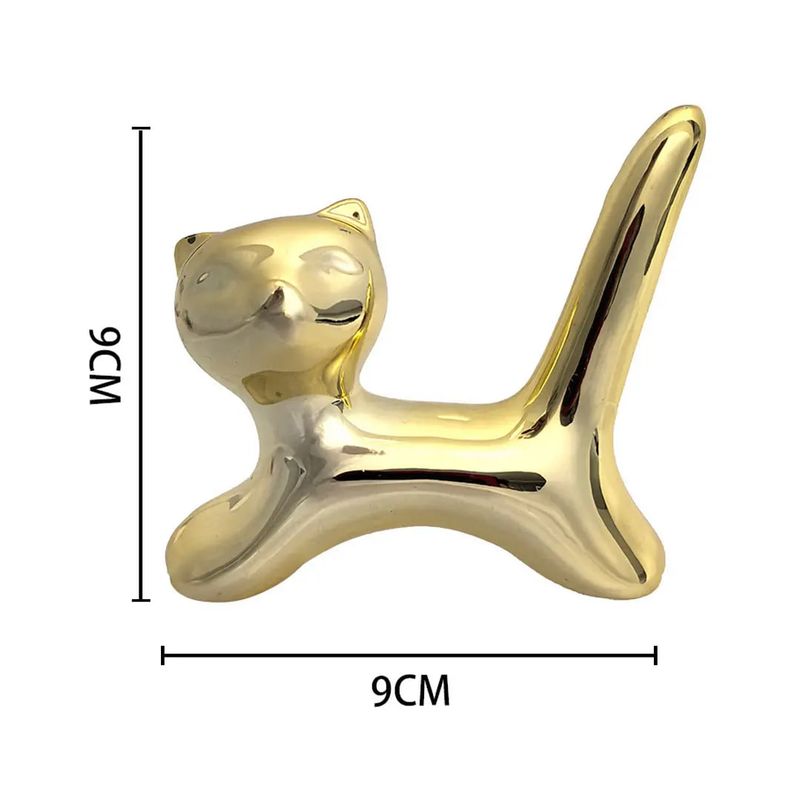 TOPSOC - Adorno De Cerámica Gato Moderno Brillante