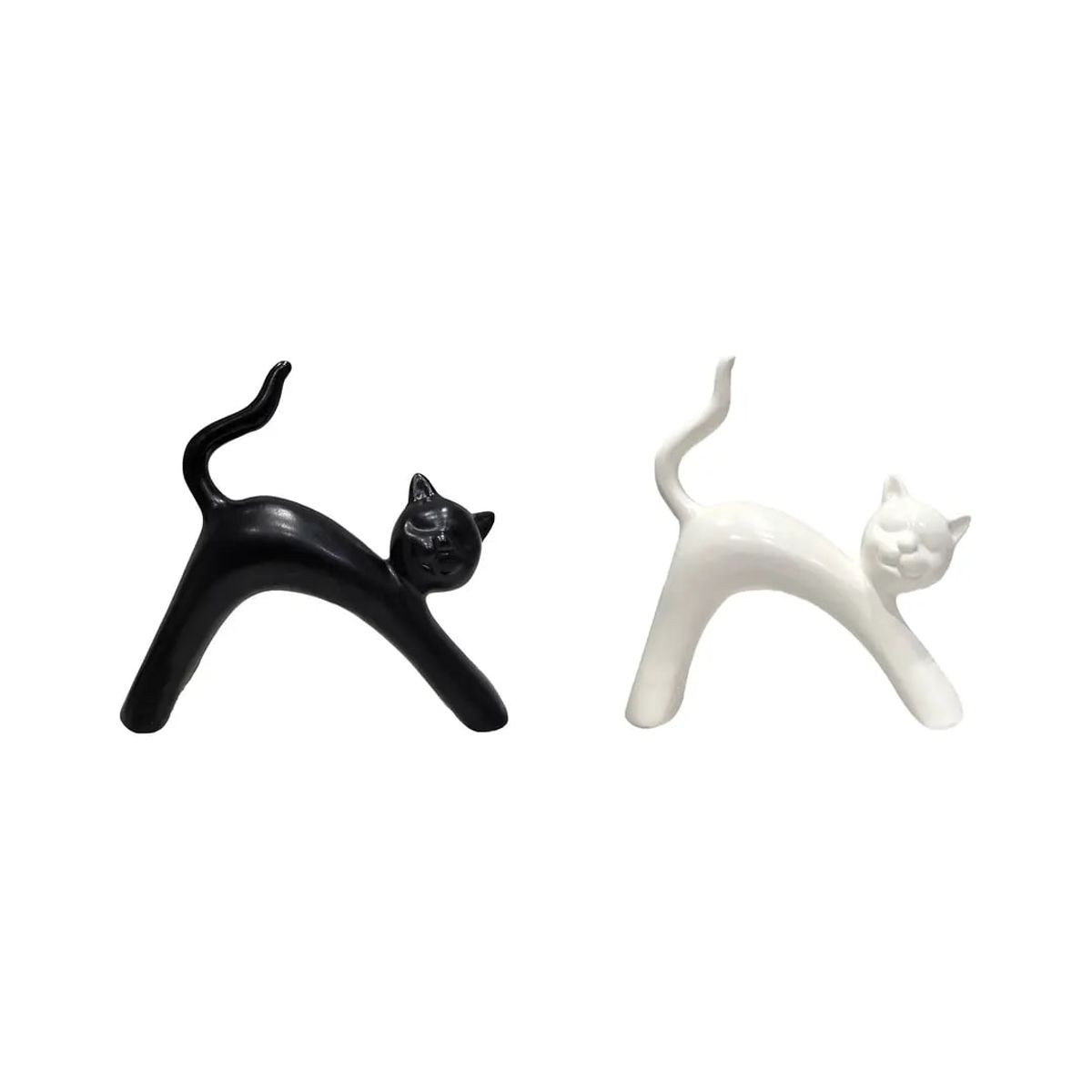 TOPSOC - Adorno De Cerámica Gato Moderno