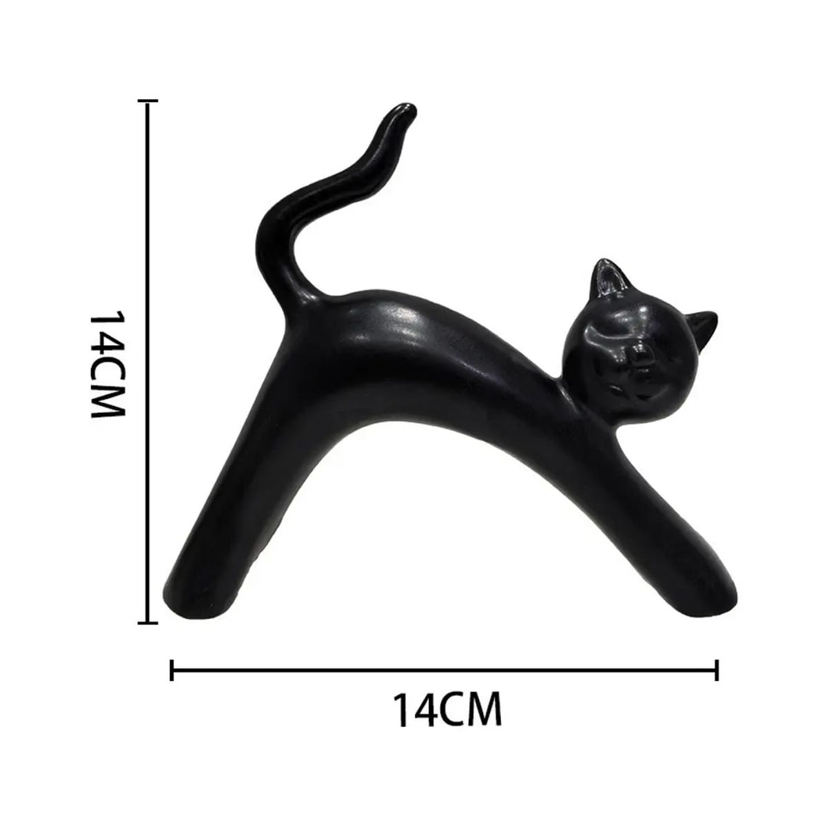 TOPSOC - Adorno De Cerámica Gato Moderno